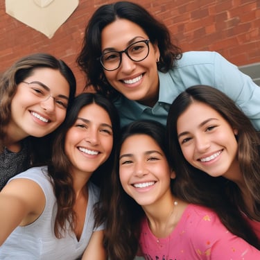 Smiling woman standing beside packed moving boxes in a bright living room.