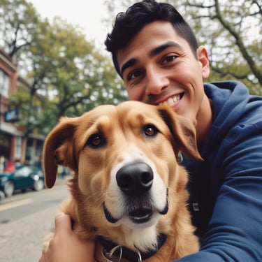Happy couple unpacking in their new home with Bluetrust Movers truck visible outside.