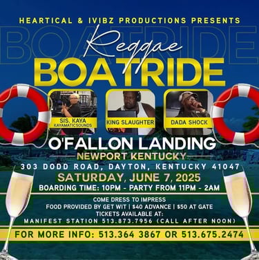 a flyer for a boat ride on the river