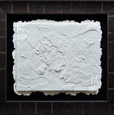 Thunder, Hooves and Prairie Chickens - Modernist Bison Sculpture - Cast Cotton -Jeremiah D Welsh