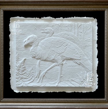 Toms' Evening Stroll - Carolina Wild Turkey Sculpture - Cast Cotton -Jeremiah D Welsh