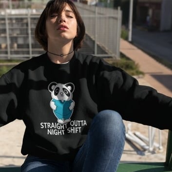 night shift nurse panda sweatshirt