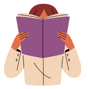 a woman reading a book