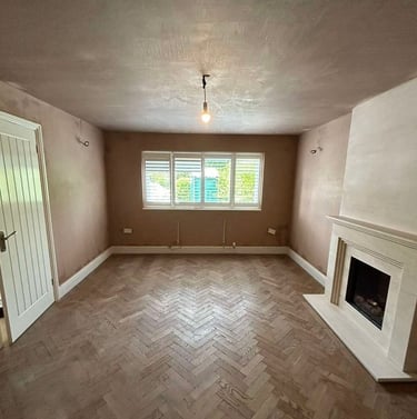 Interior wall with smooth plaster finish by Franklins Plastering in Worcester.