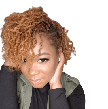 woman with colored microlocs