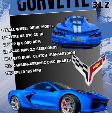 a blue car with a white background and a black and white background