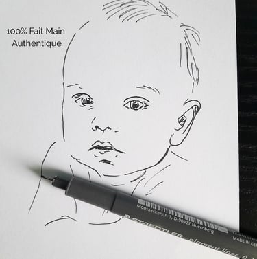 portrait bébé fait main