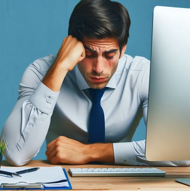 Funcionário cansado do trabalho