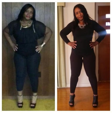 before and after progress photo of personal training weight loss program
