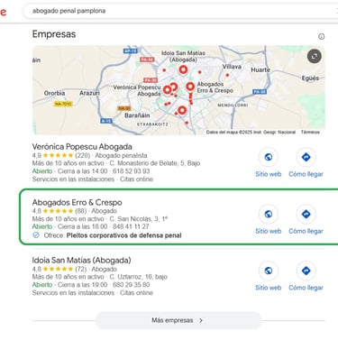 posicionar perfil de empresa abogados pamplona