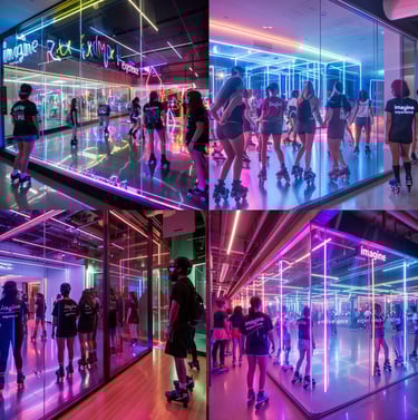 a group of people rollerblading on roller skateboards