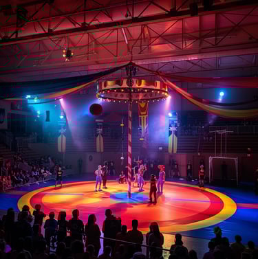a circus ringling ringling with people on a circus ring