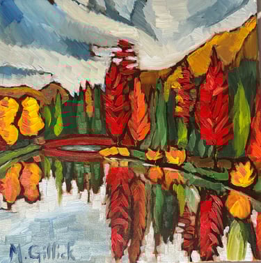 Bow River Reflections Oil Painting for Sale