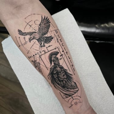 Fine line conceptual tattoo