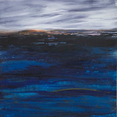 Mediterranean Sea #3, Acrylic on Canvas, 90X130 cm, 2020 by the Palestinian artist Rafat Asad 
