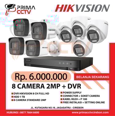 Paket 8CH Hikvision 2mp