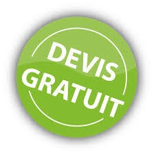Bouton vert brillant avec le texte blanc Devis Gratuit pour une demande de prix gratuite.