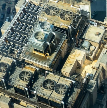 HVAC equipment on building rooftop