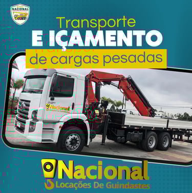 Caminhão munck realizando transporte e içamento de materiais em Goiás