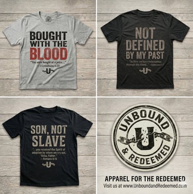 Christian graphic t-shirts with Bible verses on wood background for faith-based apparel.