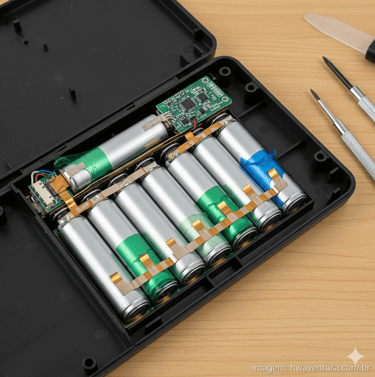 células 18650 retiradas de um notebook ou power bank