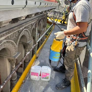 Almapiedra aplicando la nanotecnología de PRS performance de Tecnan en Casa Fracasi, Rosario..