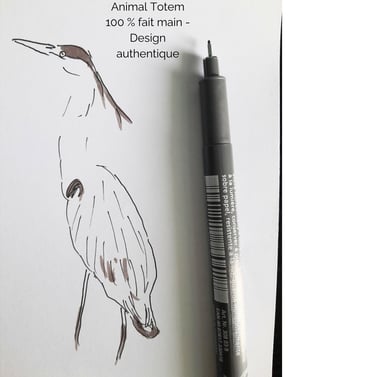 illustration animal totem faite main