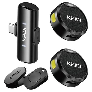 Microfone Lapela Sem Fio Kaidi Com Tipo-C