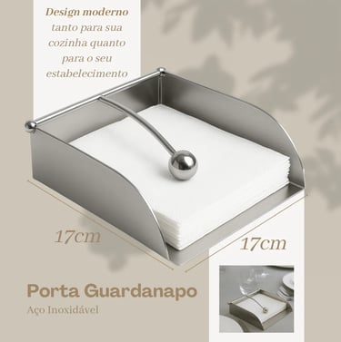  porta-guardanapos em aço inox