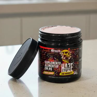 Suplemento Pré-treino Haze Hardcore 300g Growth - Laranja