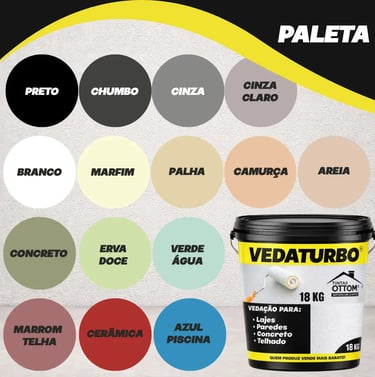 Tinta Borracha Liquida Vedaturbo Acabamento Fosco Cor Branco