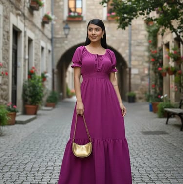 Vestido Longo Feminino Evangélico Chique Soltinho