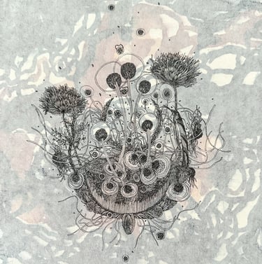 MAY SOMETHING RISE FROM THE ASH - Ink by Janet Griffen