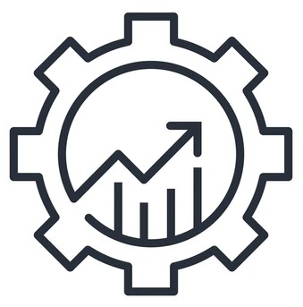 Icon representing improved manufacturing efficiency.