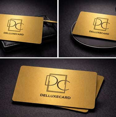 a gold business card with a gold business card