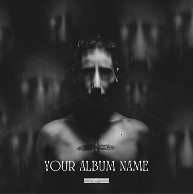 a dark portrait with ghost in the background