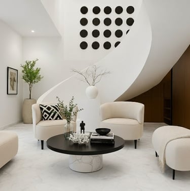 New build. Finishing. Contemporary Interior Design.