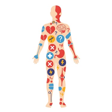 A human body with multiple problems
