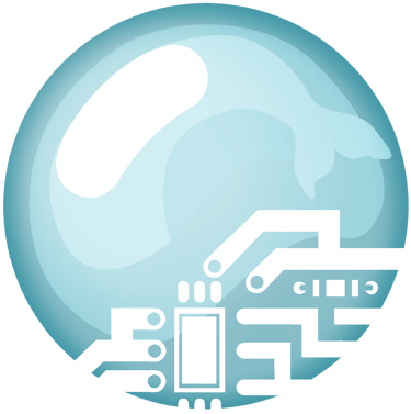 an ocean creature fin reflected in a turqouise pearl that is metaphorically connected to technology