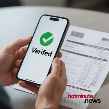 a person holding a phone with a receipt