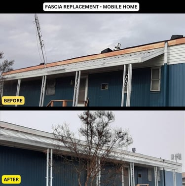 Fascia board replacement repair on mobile home in Clovis, CA