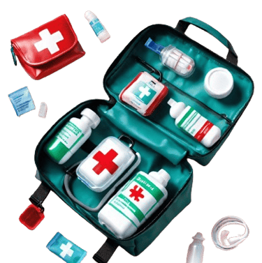 medical kit bags with medical products inside