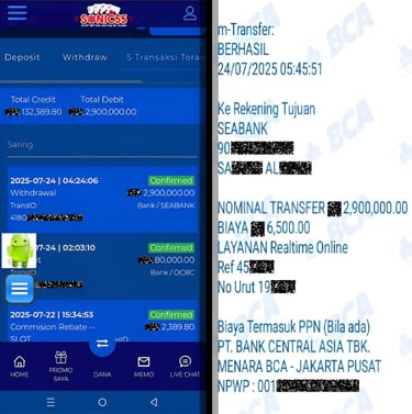 Test SONIC55 bukti pembayaran & pelunasan menang besar slot online