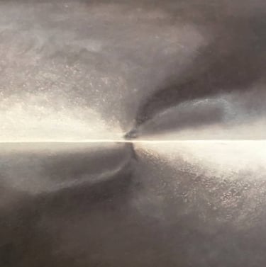 The Tempest drawing by Tim Grosvenor, pastel on paper showing swirling motion and tempestuous energy