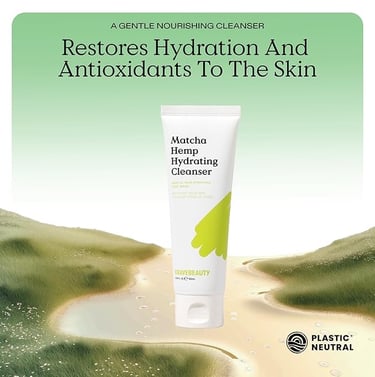 Krave Beauty Matcha Hemp Hydrating Cleanser in a soft green tube, known for its gentle jelly texture