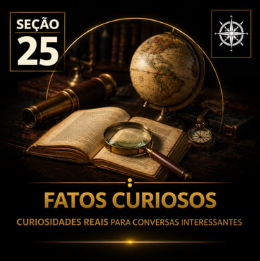 Capa da “Seção 25 - Fatos Curiosos”, com fundo preto e detalhes dourados.