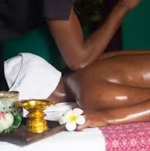 Lady getting a Thai Massage