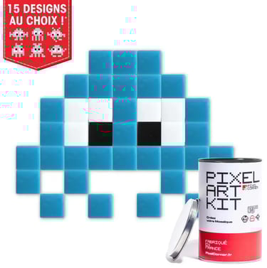Pixel Corner, Little Alien color azul, pixel art kit