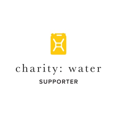 'charity : water supporter' wording with charity logo