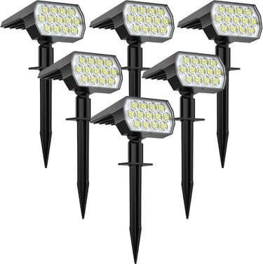 set of 6 solar powered outdoor spot lights